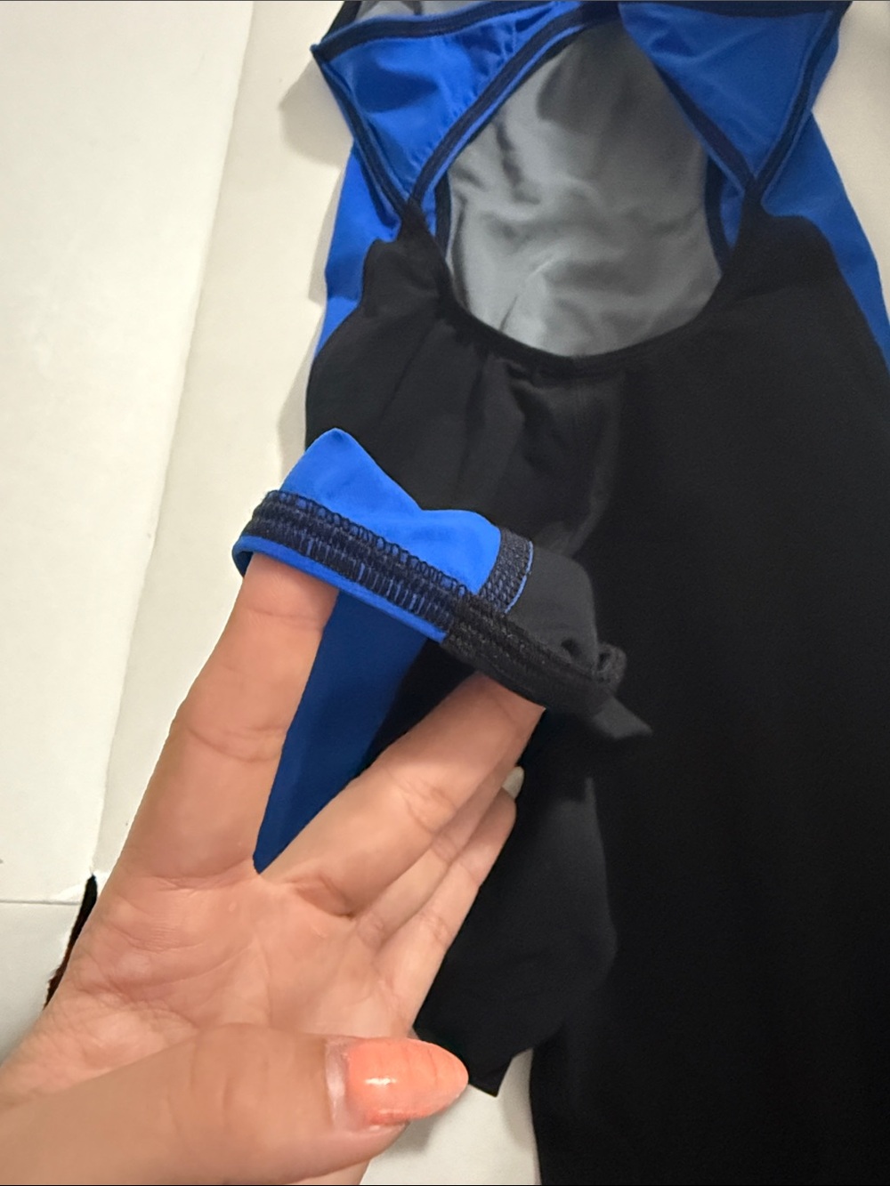 Speedo Black and Royal Blue One-Piece Racing Swimsuit - Picture 4 of 5